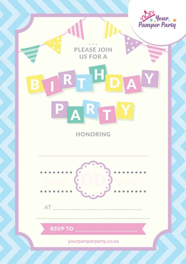 Pamper Party Invite1